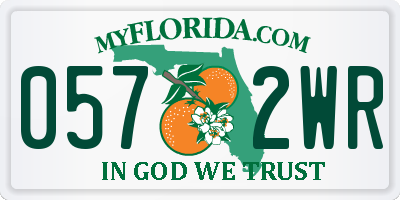 FL license plate 0572WR