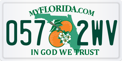FL license plate 0572WV