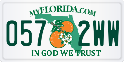 FL license plate 0572WW