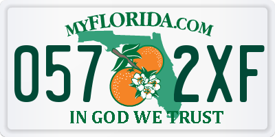 FL license plate 0572XF