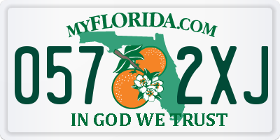 FL license plate 0572XJ