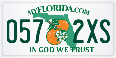 FL license plate 0572XS