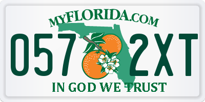 FL license plate 0572XT