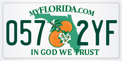 FL license plate 0572YF