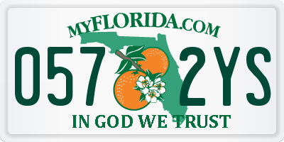 FL license plate 0572YS