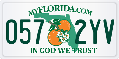 FL license plate 0572YV