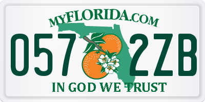 FL license plate 0572ZB