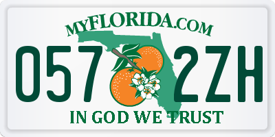 FL license plate 0572ZH