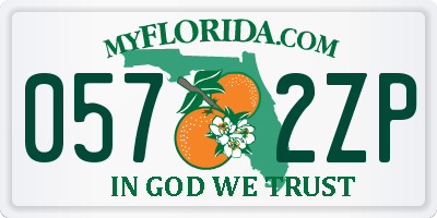 FL license plate 0572ZP