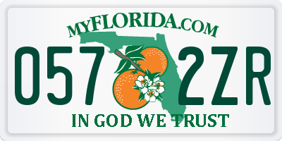 FL license plate 0572ZR