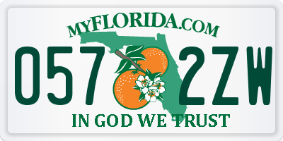 FL license plate 0572ZW