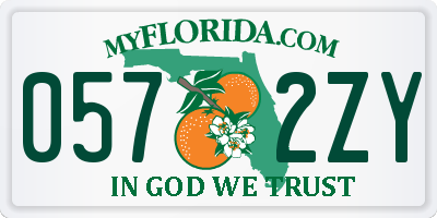 FL license plate 0572ZY