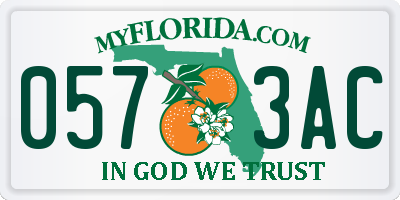 FL license plate 0573AC