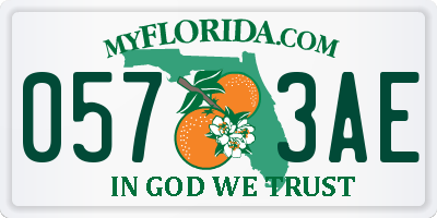FL license plate 0573AE