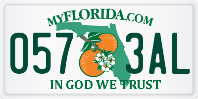 FL license plate 0573AL