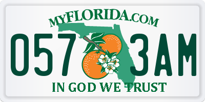 FL license plate 0573AM