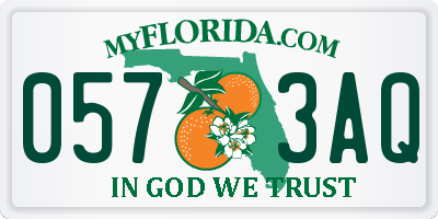 FL license plate 0573AQ