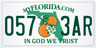 FL license plate 0573AR