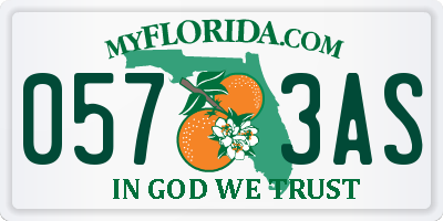 FL license plate 0573AS