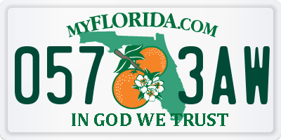 FL license plate 0573AW