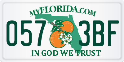 FL license plate 0573BF