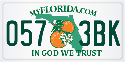 FL license plate 0573BK