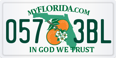FL license plate 0573BL