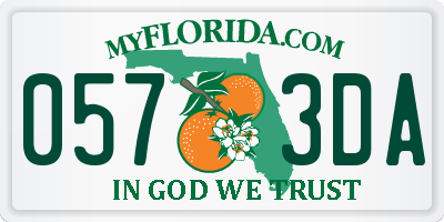FL license plate 0573DA