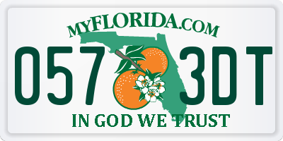 FL license plate 0573DT