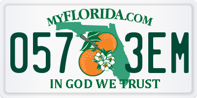 FL license plate 0573EM