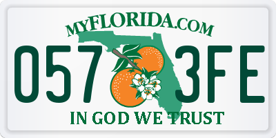 FL license plate 0573FE