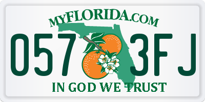 FL license plate 0573FJ