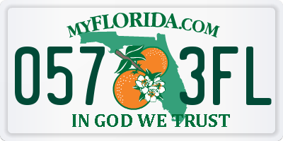 FL license plate 0573FL