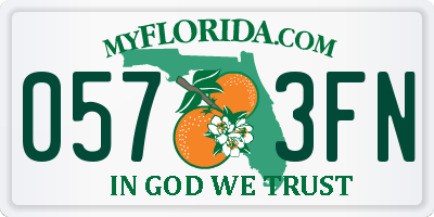 FL license plate 0573FN