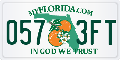 FL license plate 0573FT