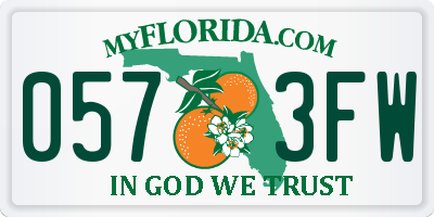 FL license plate 0573FW
