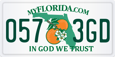 FL license plate 0573GD
