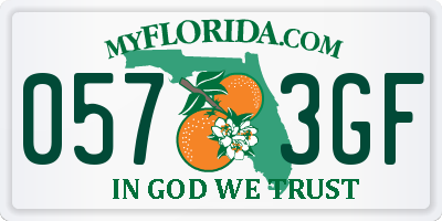 FL license plate 0573GF