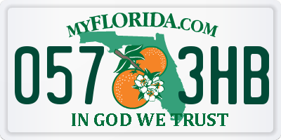 FL license plate 0573HB