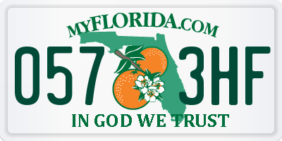 FL license plate 0573HF