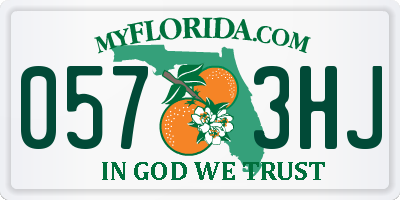 FL license plate 0573HJ