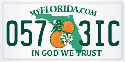 FL license plate 0573IC
