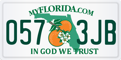 FL license plate 0573JB