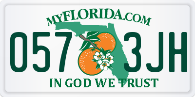 FL license plate 0573JH