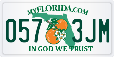 FL license plate 0573JM