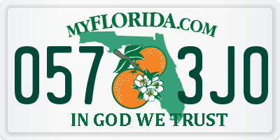 FL license plate 0573JO