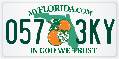 FL license plate 0573KY