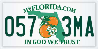 FL license plate 0573MA