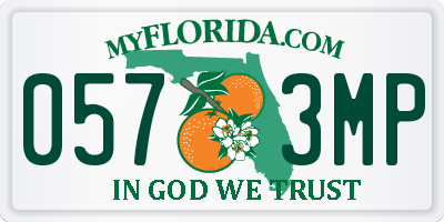 FL license plate 0573MP