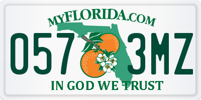 FL license plate 0573MZ